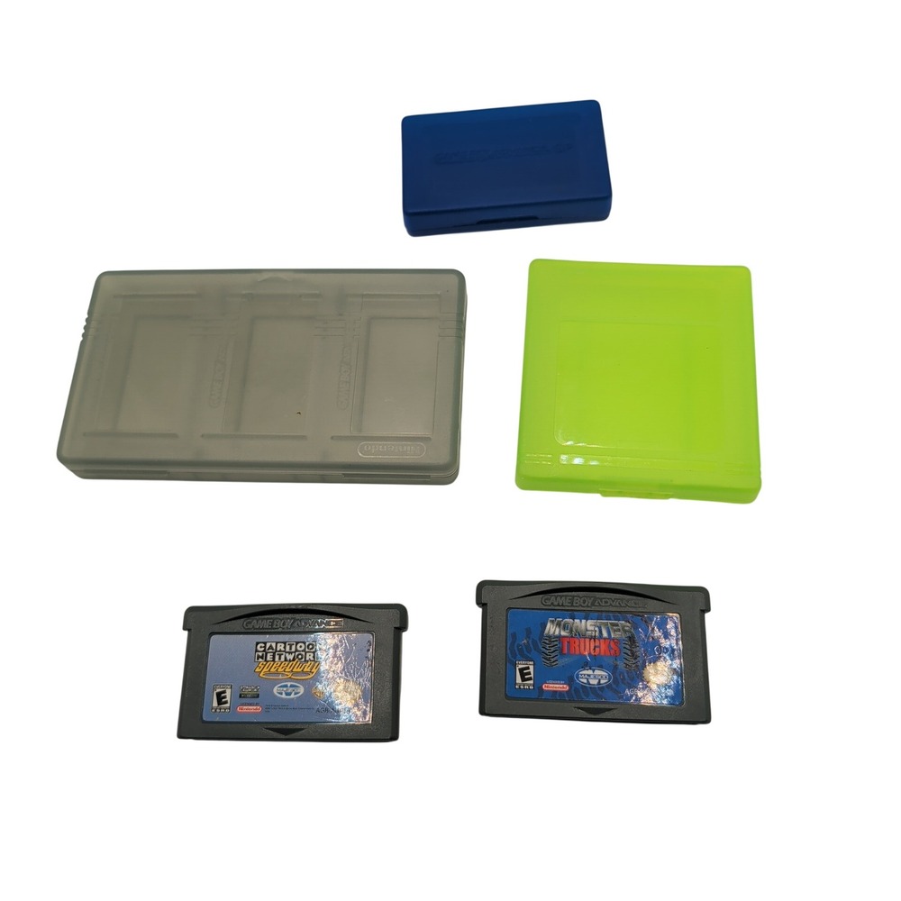 Nintendo GBA Game Lot Cartoon Network Speedway Monster Trucks Cases Plastic 5pc